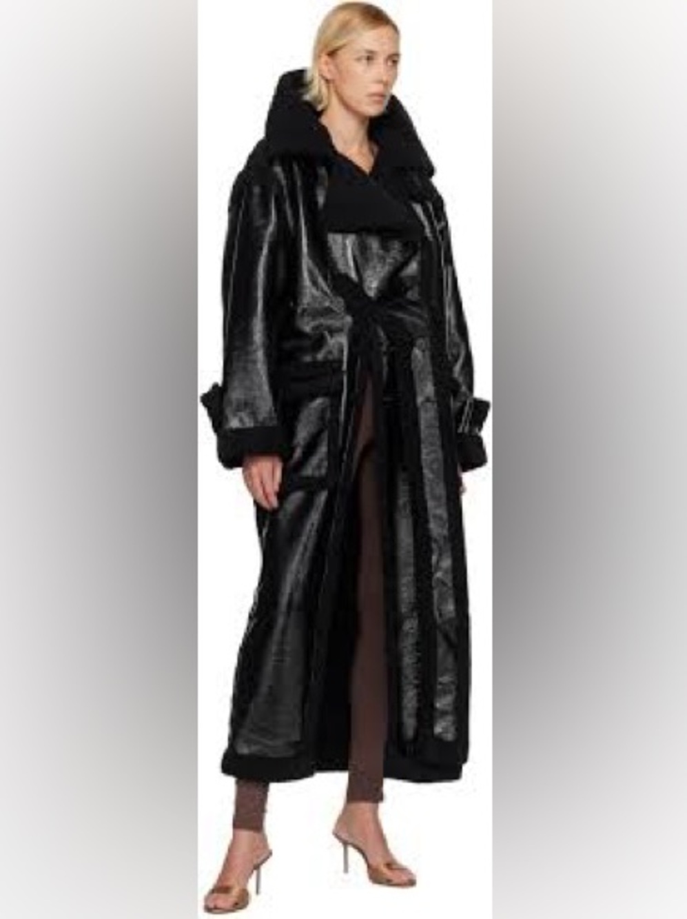 NWT Ottolinger Black Oversized Split Faux-Shearling Coat XS